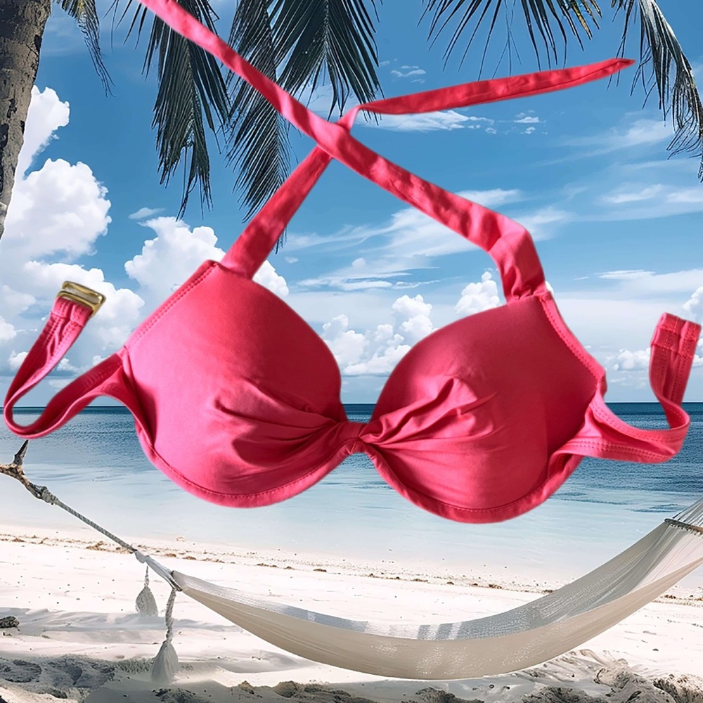 Coral Pink Women's Bikini Top Size L